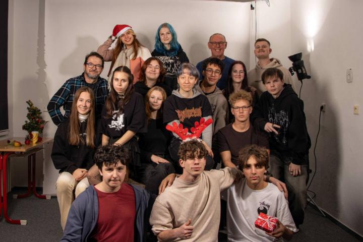 im Fotostudio der Schule